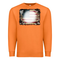 Carrot American Flag Cowhide Leopard Bleach Effect Premium Sweatshirt - CowCowDesign