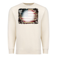 Sandshell American Flag Cowhide Leopard Bleach Effect Premium Sweatshirt - CowCowDesign