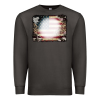 Smoke American Flag Cowhide Leopard Bleach Effect Premium Sweatshirt - CowCowDesign