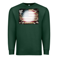Sports Green American Flag Cowhide Leopard Bleach Effect Premium Sweatshirt - CowCowDesign