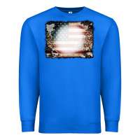 True Royal American Flag Cowhide Leopard Bleach Effect Premium Sweatshirt - CowCowDesign