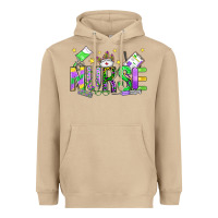 Mushroom mardi gras nurse Heavyweight Hoodie - OliviaCreatesArt