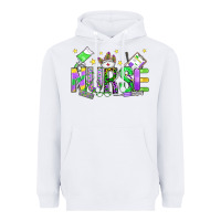White mardi gras nurse Heavyweight Hoodie - OliviaCreatesArt
