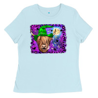 Baby Blue highland cow halloween Ladies Tee - JahusDesignShop