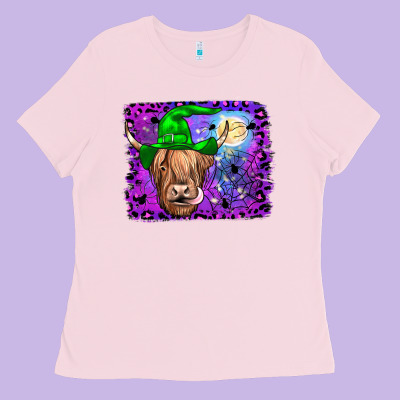 Highland Cow Halloween Ladies Tee Designed By Jahusdesignshop