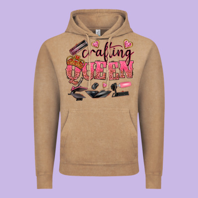 Crafting Queen Vintage Hoodie Designed By Nancycooperartshop