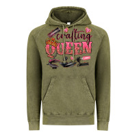 Vintage Olive crafting queen Vintage Hoodie - NancyCooperArtShop