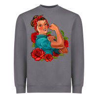 Storm hispanic strong woman with roses Heavyweight Sweatshirt - Jasminsmagicworld