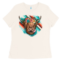 Bone highland cow serape Ladies Tee - JahusDesignShop