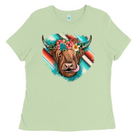 Matcha highland cow serape Ladies Tee - JahusDesignShop