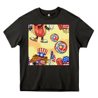 Asphalt patriotic hotdog ice cream donat Heavy Core Tee - BundleAndBundleShop