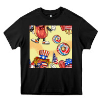 Black patriotic hotdog ice cream donat Heavy Core Tee - BundleAndBundleShop