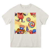 Cream patriotic hotdog ice cream donat Heavy Core Tee - BundleAndBundleShop