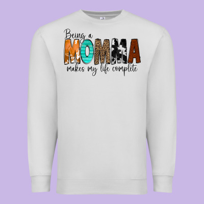 Being A Momma Makes My Life Complete Premium Sweatshirt Designed By Cowcowdesign
