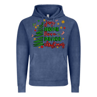 Vintage Denim joy hope love peace christmas Vintage Hoodie - MaliasSmallBusiness