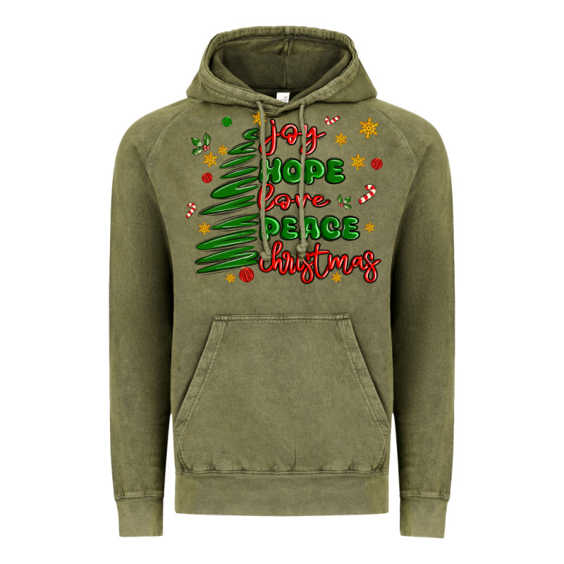Joy Hope Love Peace Christmas Vintage Hoodie by MaliasSmallBusiness | Teevron