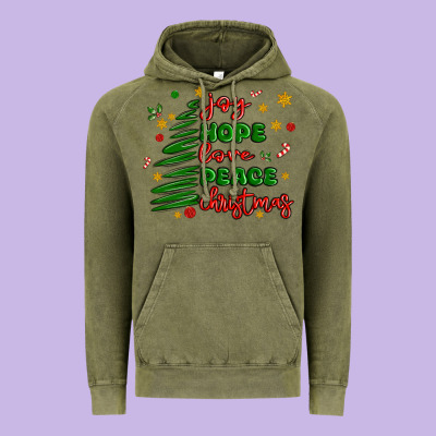 Joy Hope Love Peace Christmas Vintage Hoodie Designed By Maliassmallbusiness