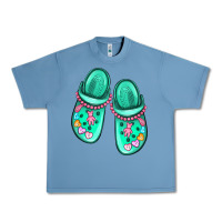 Pebble Blue nurse crocs Urban Heavy Tee - MaliasSmallBusiness
