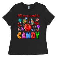 Black all you need is candy Ladies Tee - AdoDesignShop