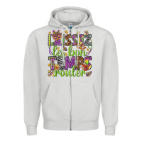 Dove Grey Loissez les bon temps rouler Zipper Hoodie - HowdyJamesFarm