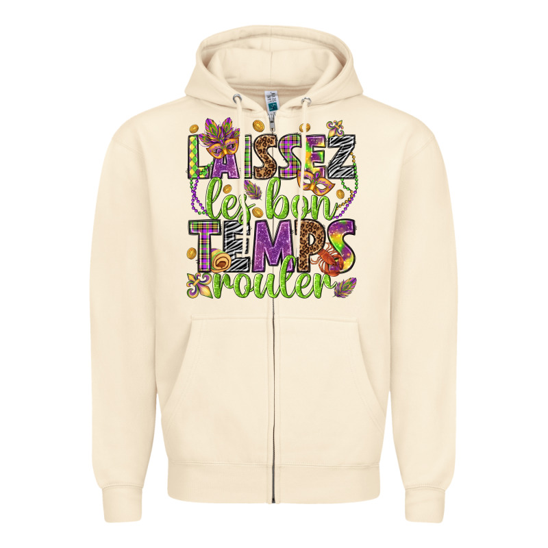 Loissez Les Bon Temps Rouler Zipper Hoodie by HowdyJamesFarm | Teevron