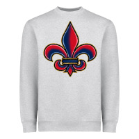 Heather Grey louisiana fleur de lis Heavyweight Sweatshirt - BarkalooDesign