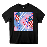 Black patriotic fireworks Heavy Core Tee - BundleAndBundleShop