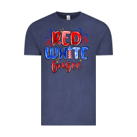 Vintage Denim red white boujee Vintage Tee - MaliasSmallBusiness