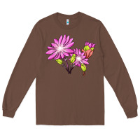 Chestnut Bitterroot Flower Illustrations Long Sleeve Tee - LillyAllenDesigns