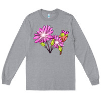 Heather Grey Bitterroot Flower Illustrations Long Sleeve Tee - LillyAllenDesigns