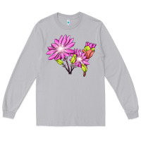 Moon Dust Bitterroot Flower Illustrations Long Sleeve Tee - LillyAllenDesigns