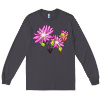 Smoke Bitterroot Flower Illustrations Long Sleeve Tee - LillyAllenDesigns