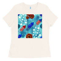 Bone patriotic fireworks and sunflower Ladies Tee - BundleAndBundleShop