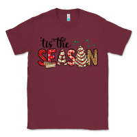 Burgundy tis the season christmas debbie cake Classic Tee - MaliasSmallBusiness