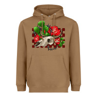 Toasted Coconut bullskull rose and cactus olivia Heavyweight Hoodie - OliviaCreatesArt