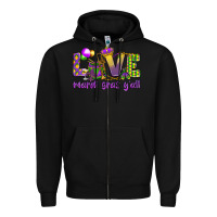 Black Love Mardi Gras Y'all Zipper Hoodie - HowdyJamesFarm