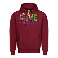 Burgundy Love Mardi Gras Y'all Zipper Hoodie - HowdyJamesFarm