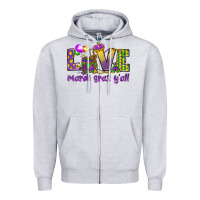 Heather Grey Love Mardi Gras Y'all Zipper Hoodie - HowdyJamesFarm