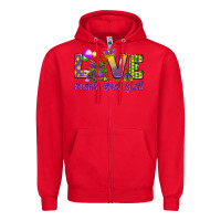 Red Love Mardi Gras Y'all Zipper Hoodie - HowdyJamesFarm