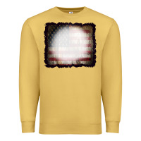 Antique Gold America Wood Flag with bBeach Effect Premium Sweatshirt - CowCowDesign