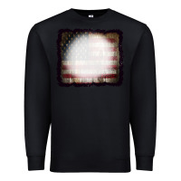 Black America Wood Flag with bBeach Effect Premium Sweatshirt - CowCowDesign