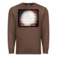 Chestnut America Wood Flag with bBeach Effect Premium Sweatshirt - CowCowDesign