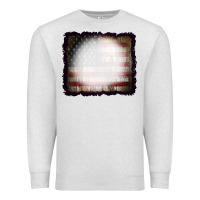Oatmeal Heather America Wood Flag with bBeach Effect Premium Sweatshirt - CowCowDesign