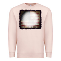 Pale Pink America Wood Flag with bBeach Effect Premium Sweatshirt - CowCowDesign