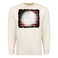 Sandshell America Wood Flag with bBeach Effect Premium Sweatshirt - CowCowDesign