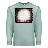 Seafoam America Wood Flag with bBeach Effect Premium Sweatshirt - CowCowDesign