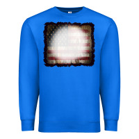 True Royal America Wood Flag with bBeach Effect Premium Sweatshirt - CowCowDesign