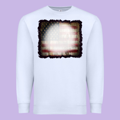 America Wood Flag With Bbeach Effect Premium Sweatshirt Designed By Cowcowdesign