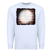 White America Wood Flag with bBeach Effect Premium Sweatshirt - CowCowDesign