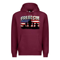Burgundy Freedom 4th of july Premium Hoodie - CowGirlArtShop